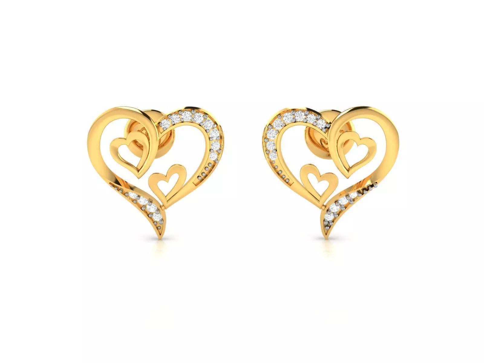 Women Heart Earring 3dm STL OBJ FBX Render Details 3D print model_0