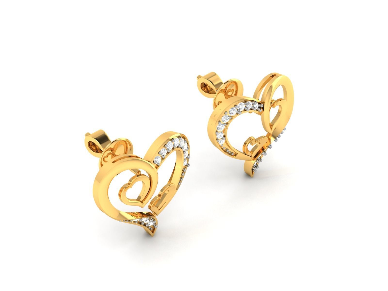 Women Heart Earring 3dm STL OBJ FBX Render Details 3D print model_2