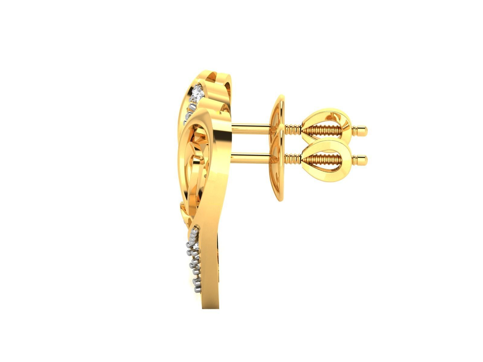 Women Heart Earring 3dm STL OBJ FBX Render Details 3D print model_5