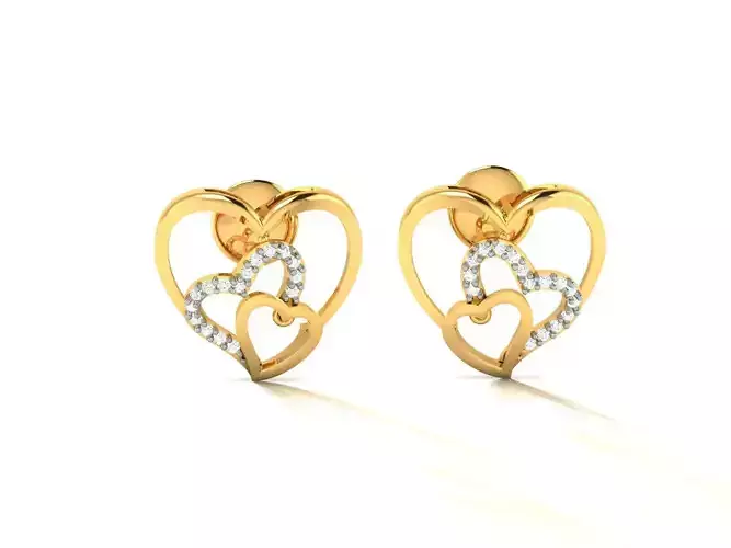 Women Heart Earring 3dm STL OBJ FBX Render Details 3D print model
