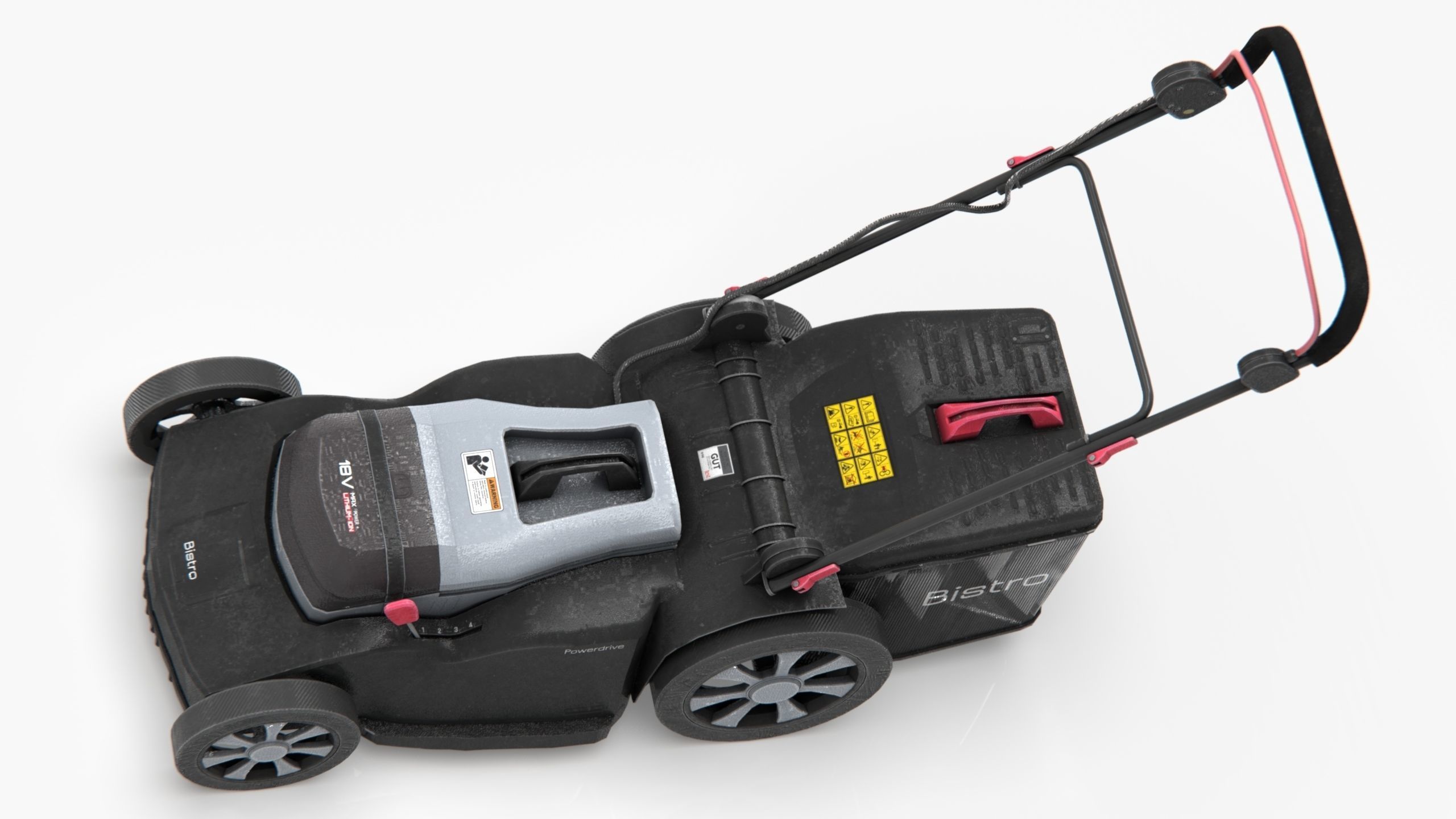 Lawn Mower Low-poly 3D model_2