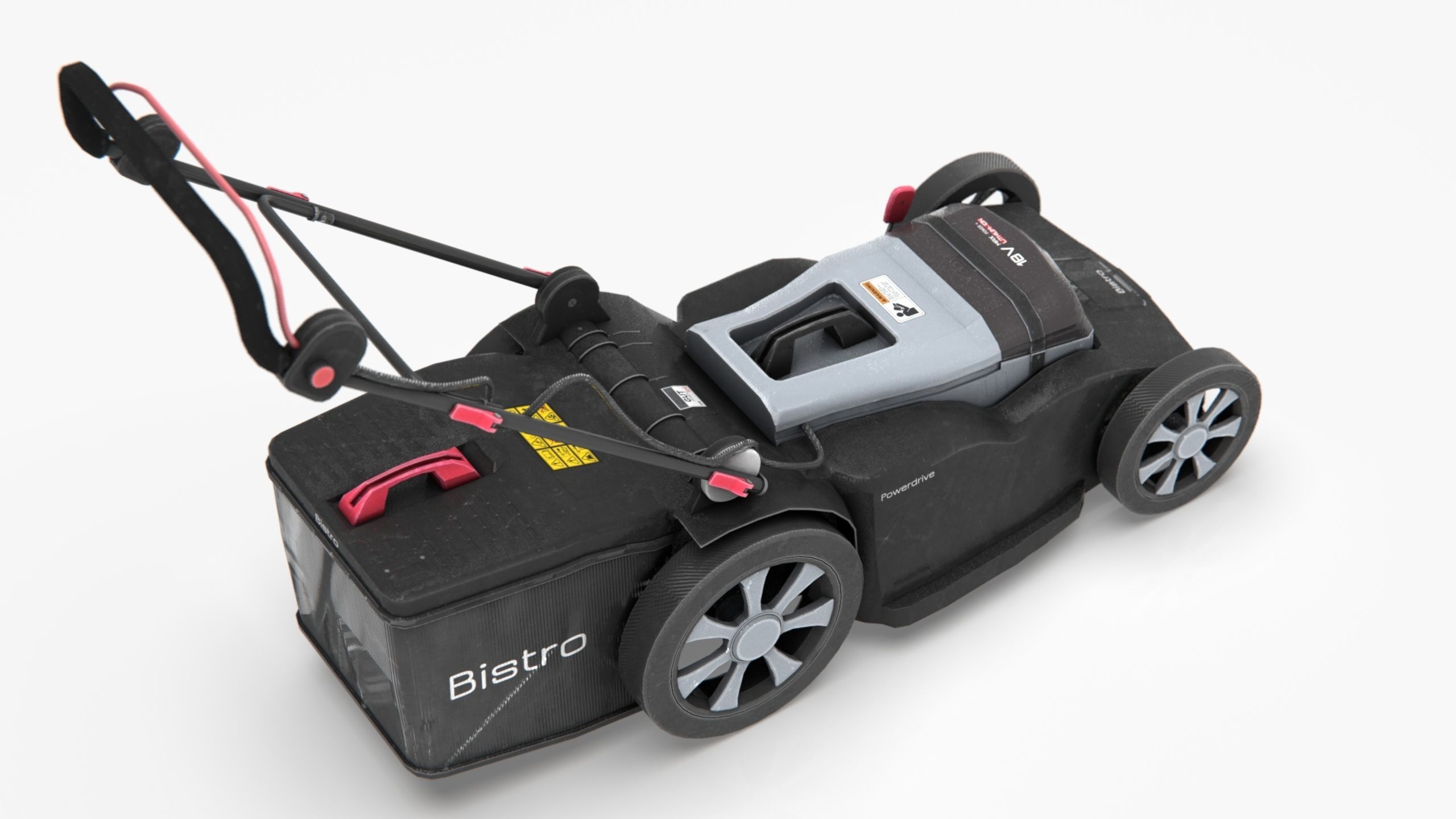 Lawn Mower Low-poly 3D model_3