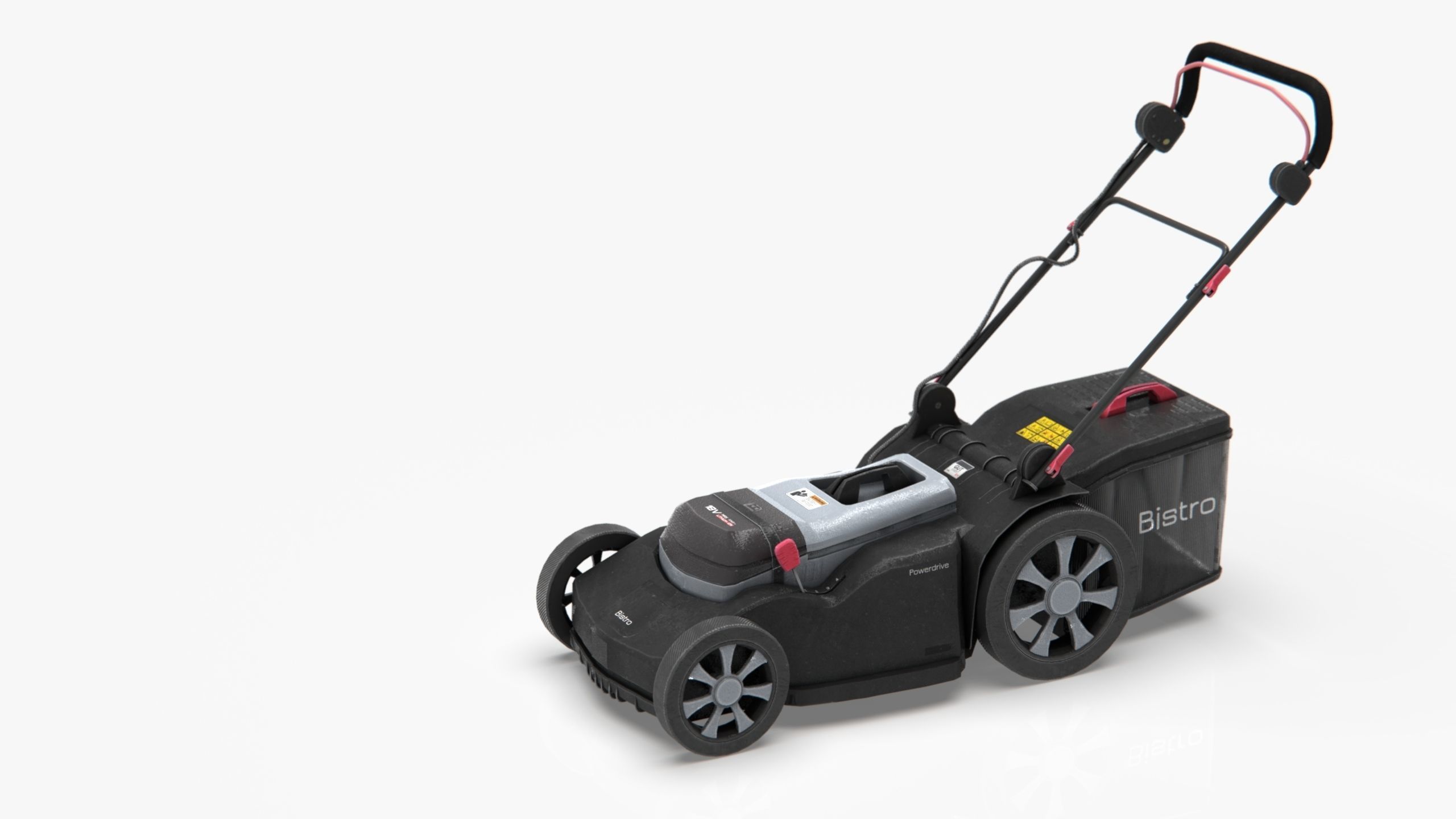 Lawn Mower Low-poly 3D model_4