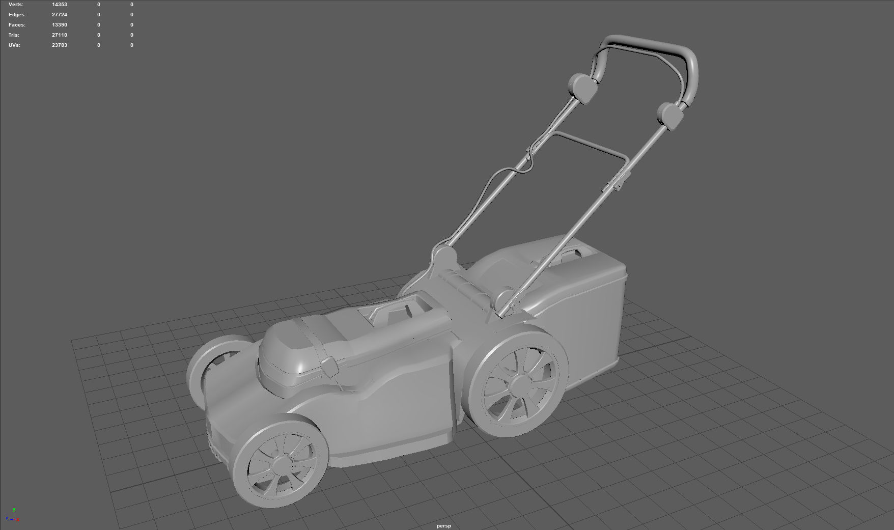 Lawn Mower Low-poly 3D model_6