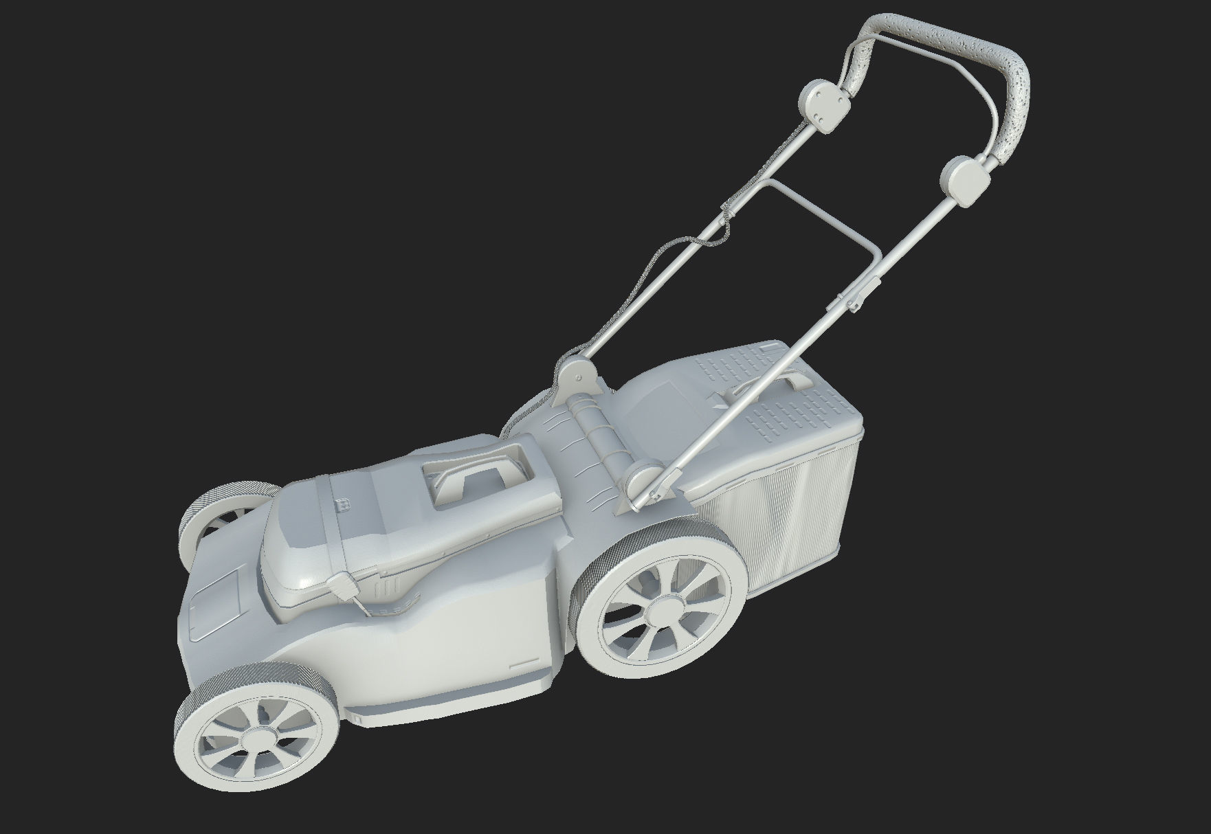 Lawn Mower Low-poly 3D model_13