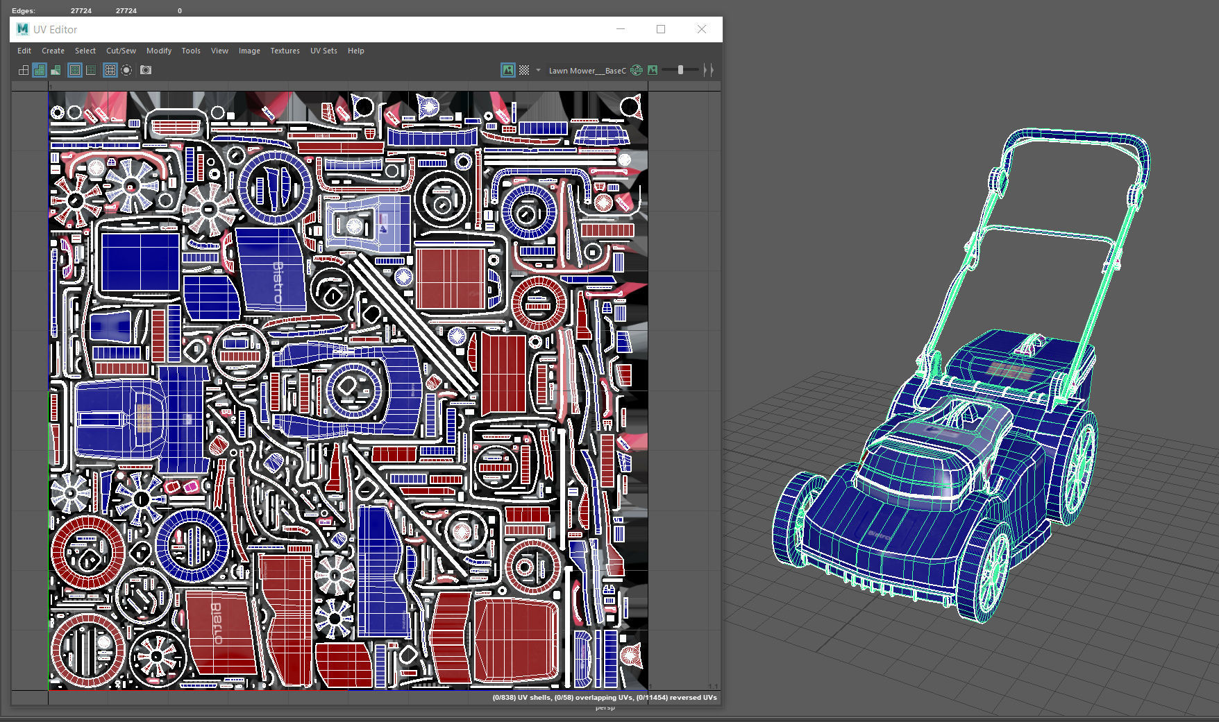 Lawn Mower Low-poly 3D model_12