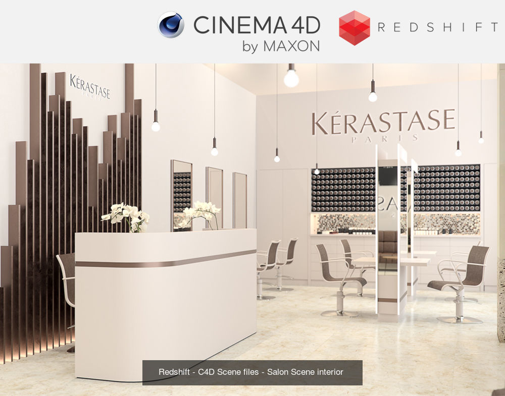 Set 1 - Redshift C4D - 4 x Interior Scenes 3D Model Collection _4