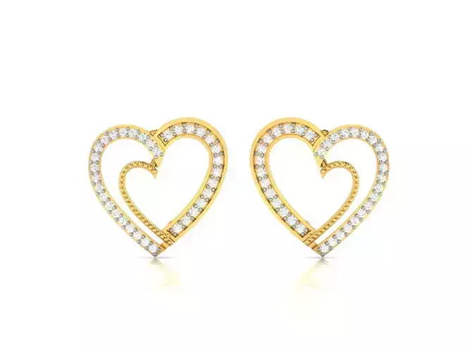 Women Love Heart Earring 3dm STL OBJ FBX Render Details