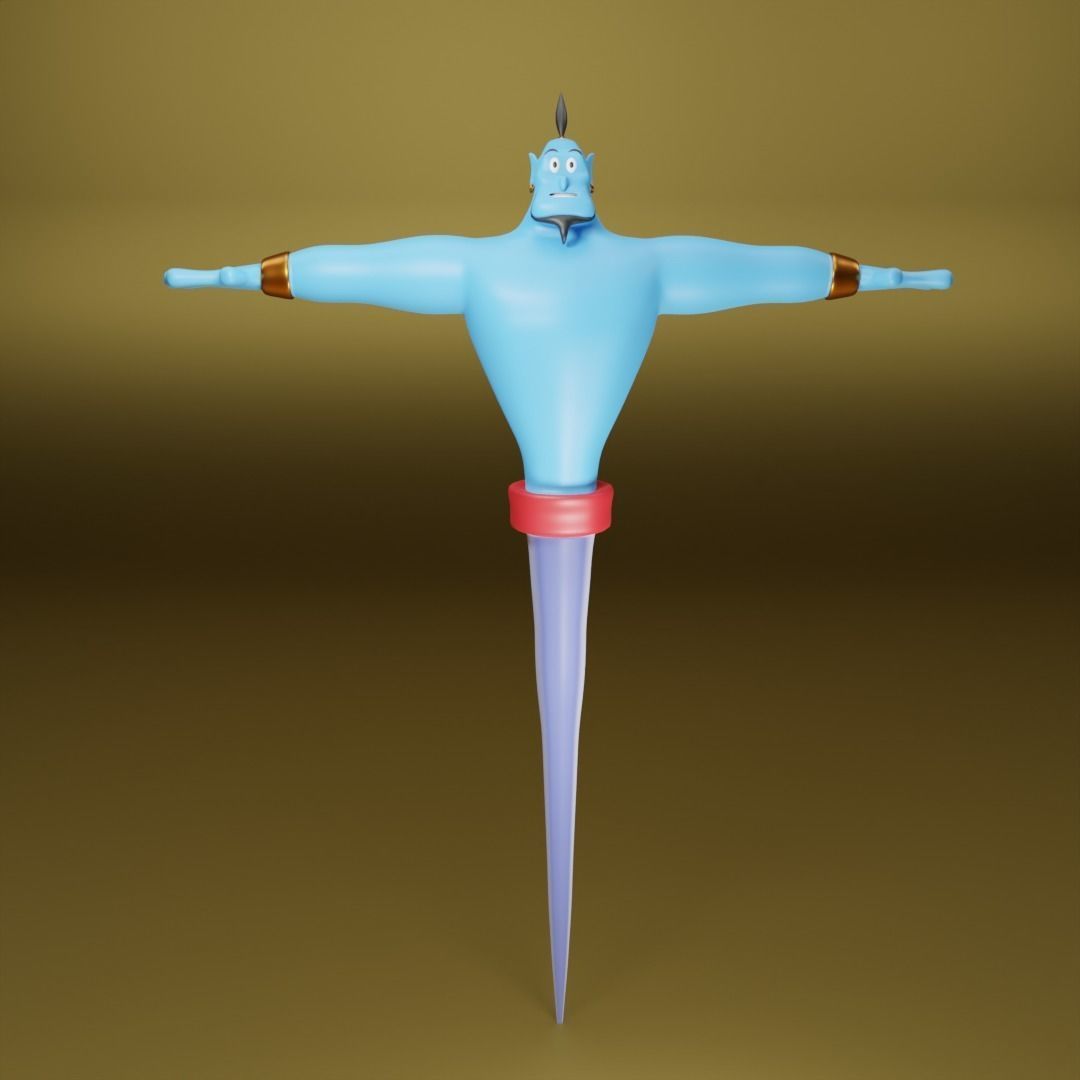 Genie rigged with Genie lamp 3D model_4