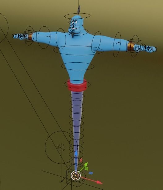 Genie rigged with Genie lamp 3D model_2