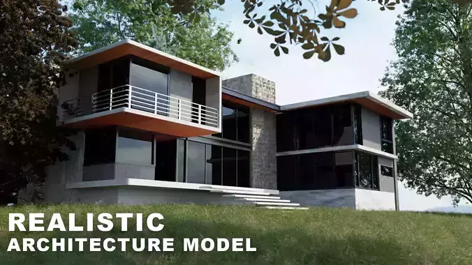 ARCHITECTURE MODEL REALISTIC  BLENDER RENDER Free low-poly 3D model