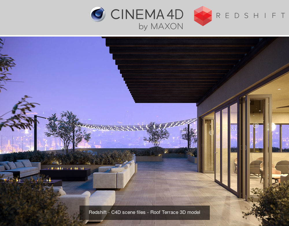 Set 2 - Redshift C4D - 4 x Scenes 3D Model Collection _5
