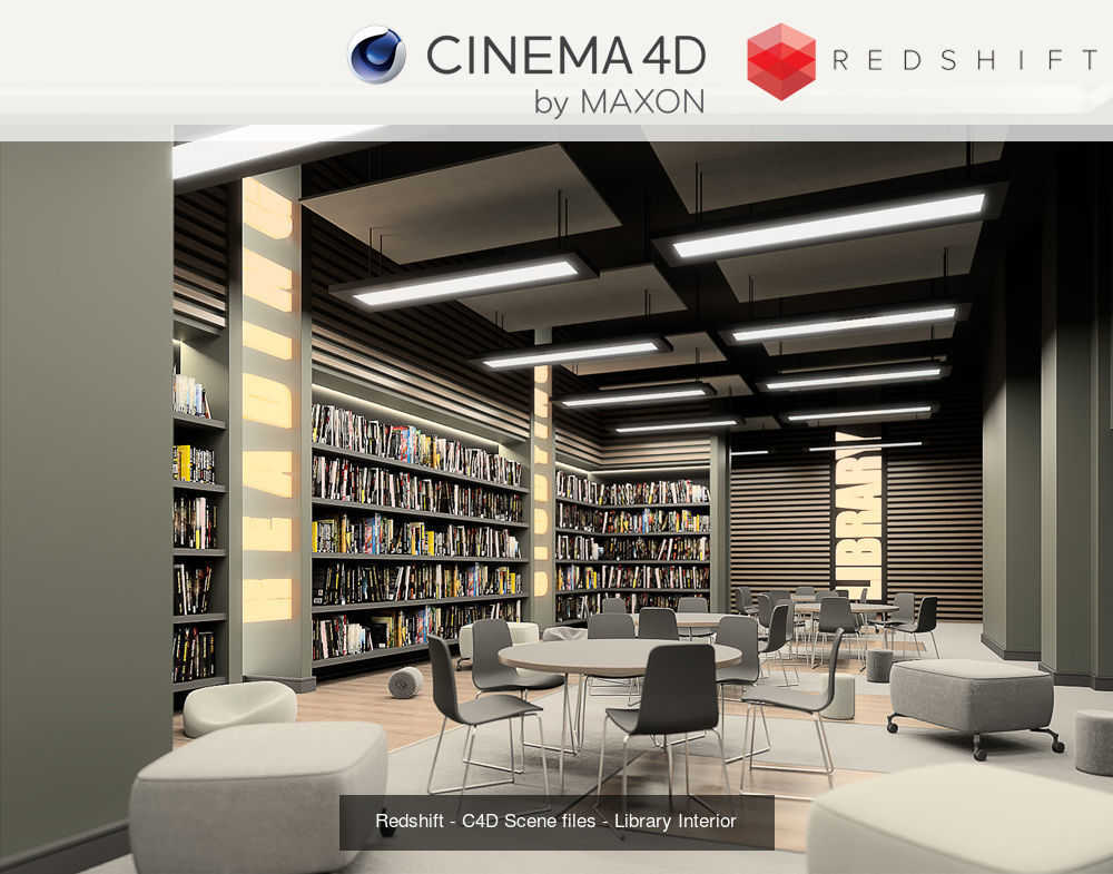 Set 2 - Redshift C4D - 4 x Scenes 3D Model Collection _4