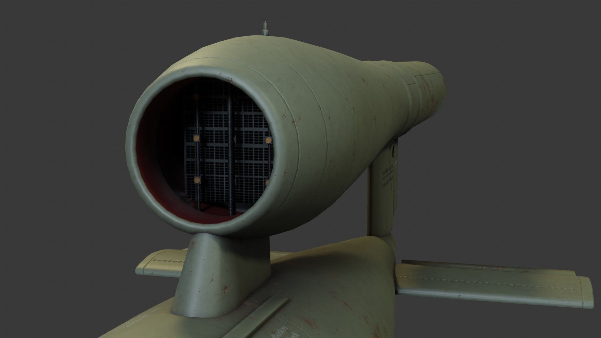 Fieseler Fi 103 V-1 flying bomb or missile Low-poly 3D model_10