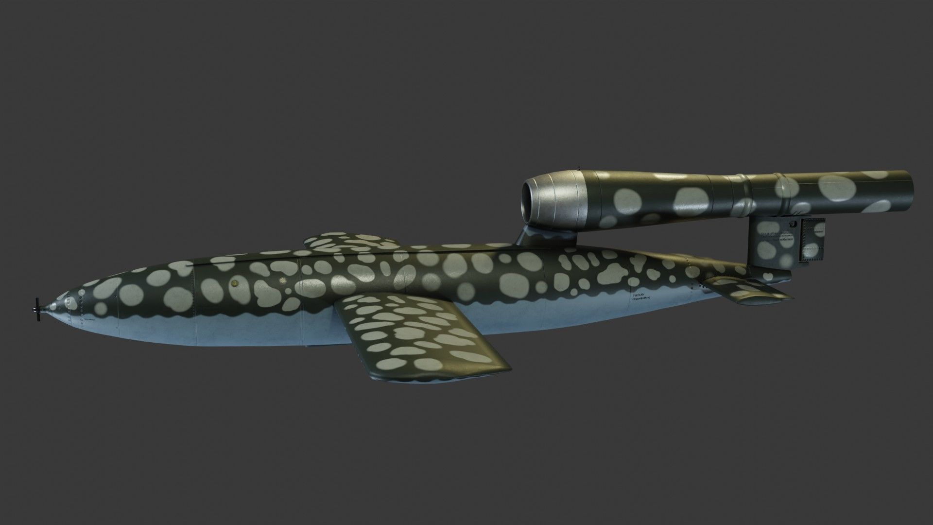 Fieseler Fi 103 V-1 flying bomb or missile Low-poly 3D model_13