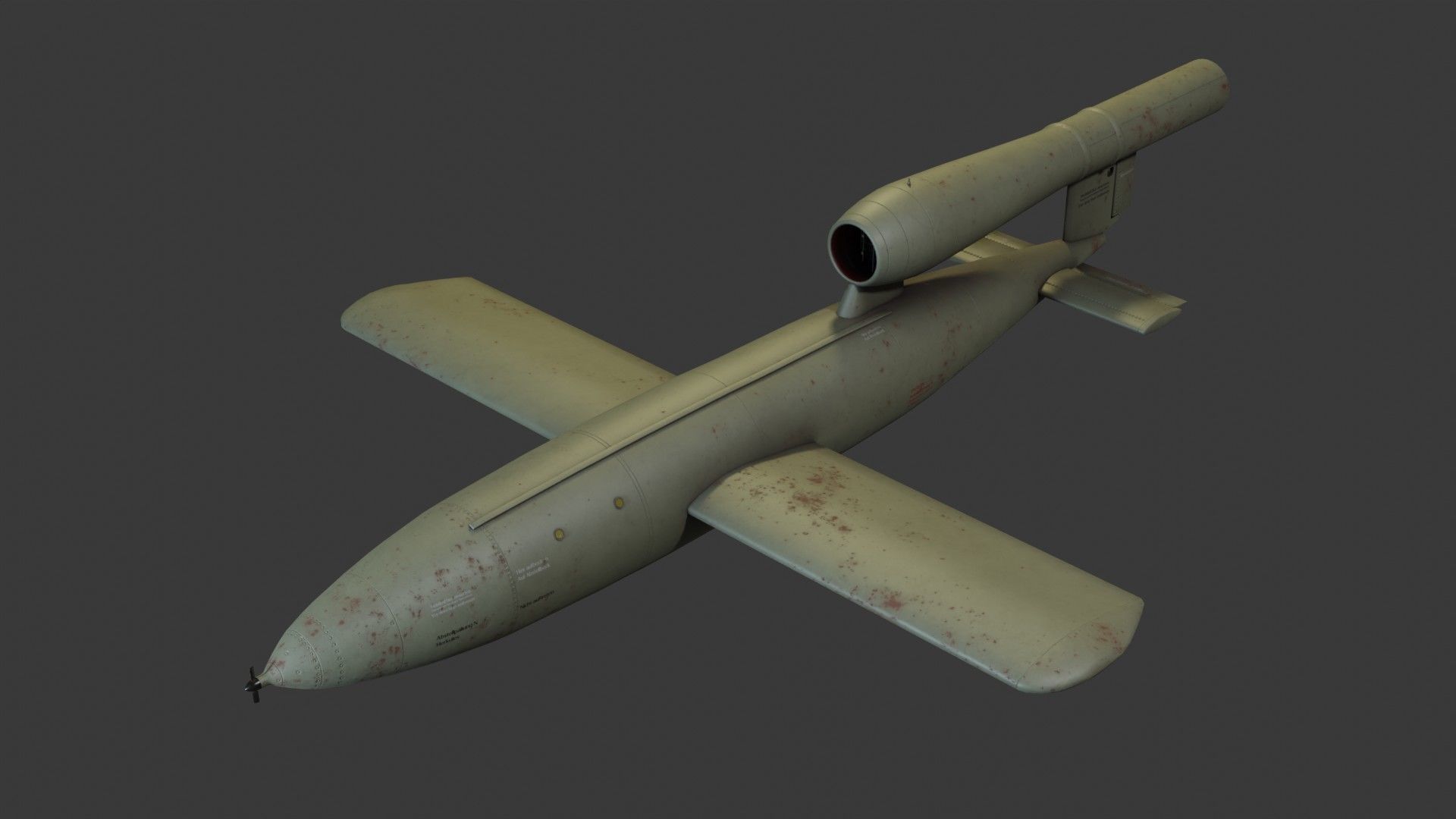 Fieseler Fi 103 V-1 flying bomb or missile Low-poly 3D model_6