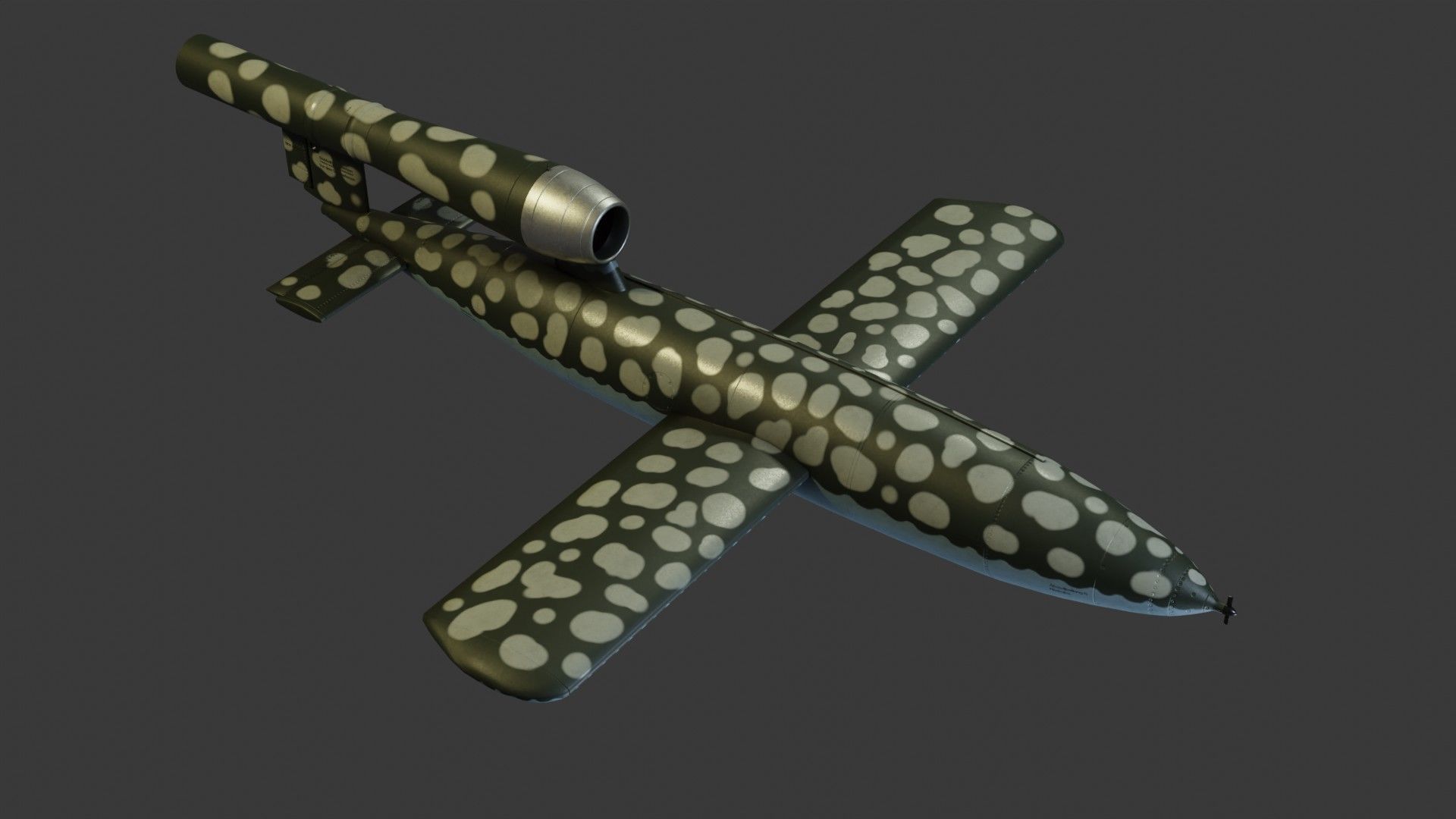 Fieseler Fi 103 V-1 flying bomb or missile Low-poly 3D model_15