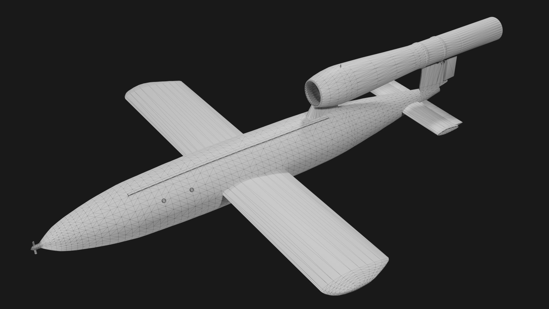 Fieseler Fi 103 V-1 flying bomb or missile Low-poly 3D model_18