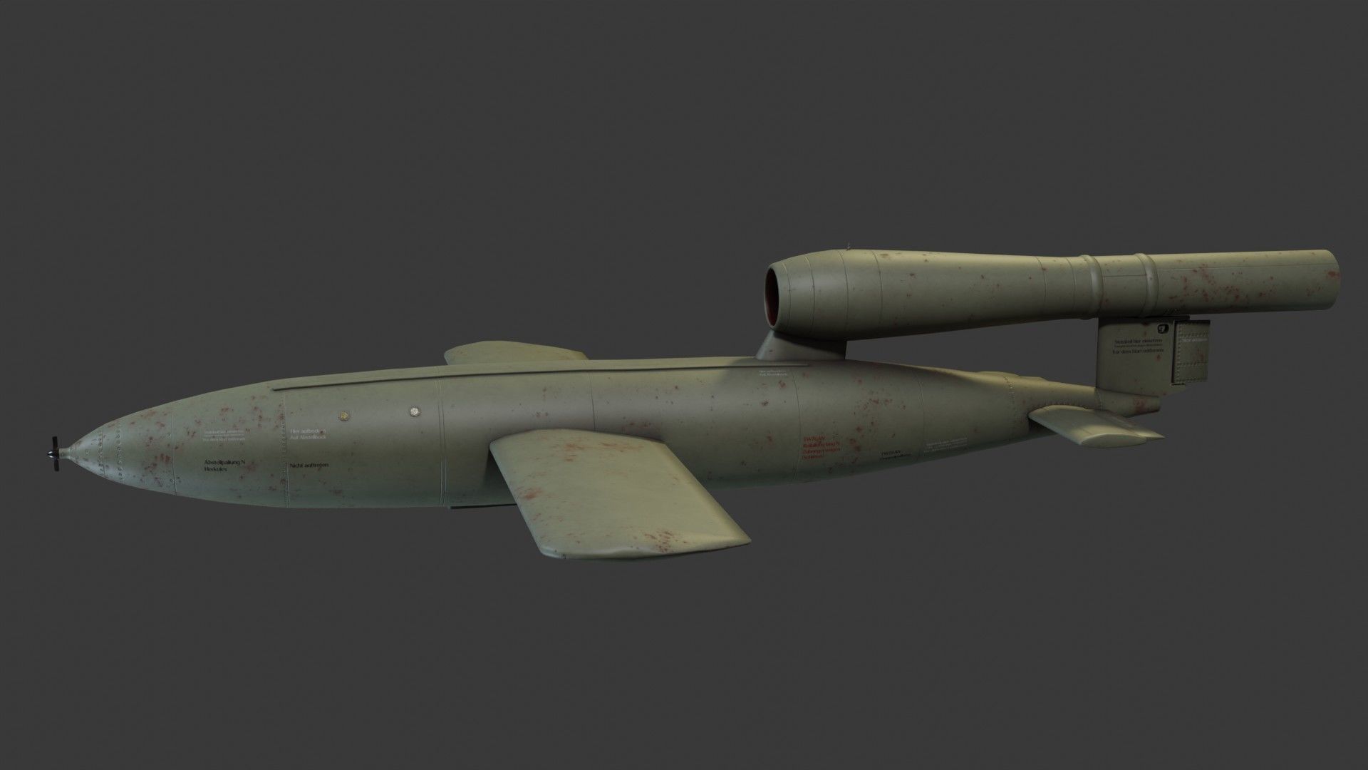 Fieseler Fi 103 V-1 flying bomb or missile Low-poly 3D model_7