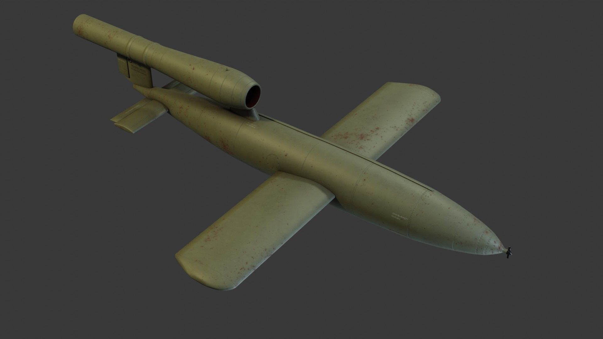 Fieseler Fi 103 V-1 flying bomb or missile Low-poly 3D model_9