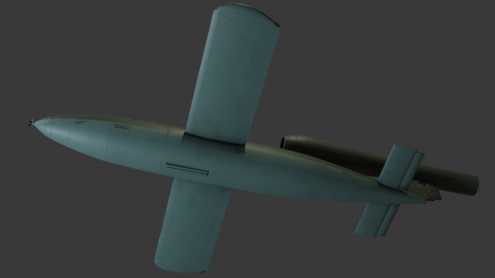 Fieseler Fi 103 V-1 flying bomb or missile Low-poly 3D model_2