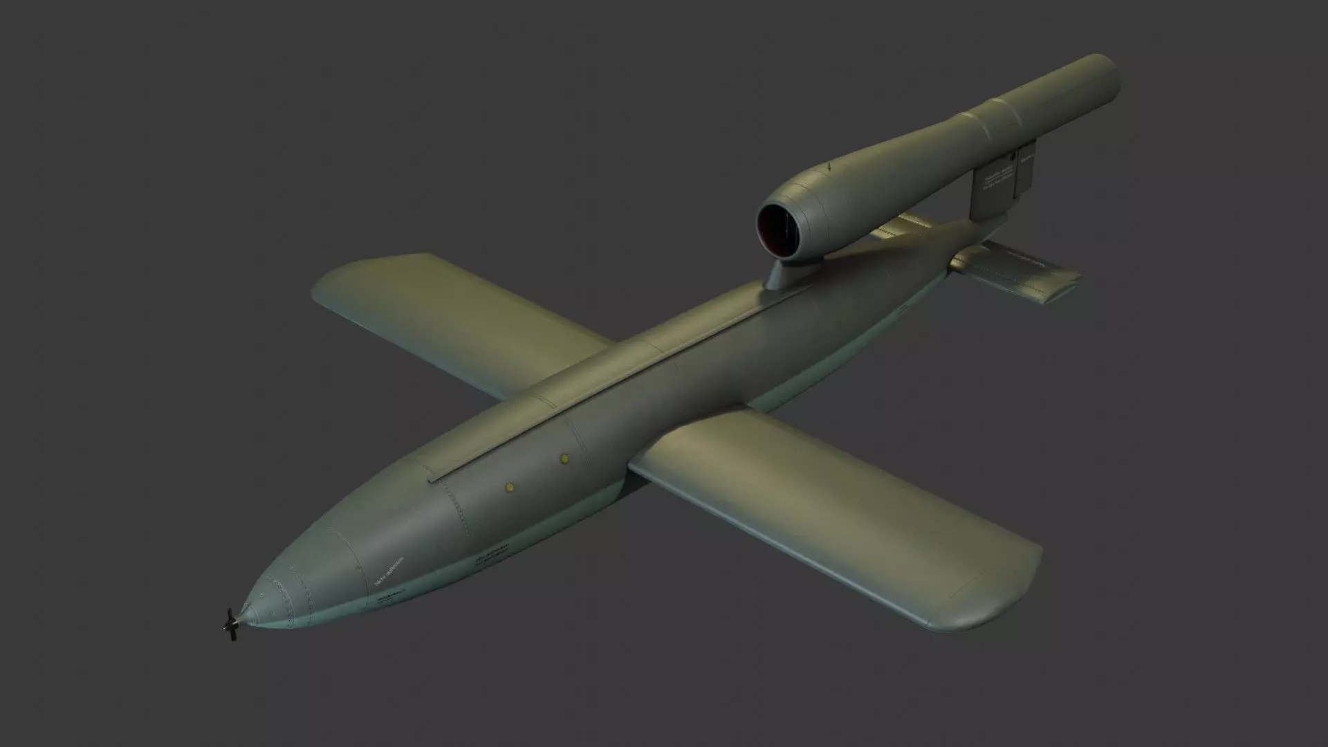 Fieseler Fi 103 V-1 flying bomb or missile Low-poly 3D model_0