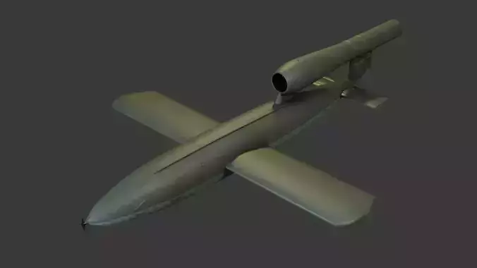 Fieseler Fi 103 V-1 flying bomb or missile Low-poly 3D model