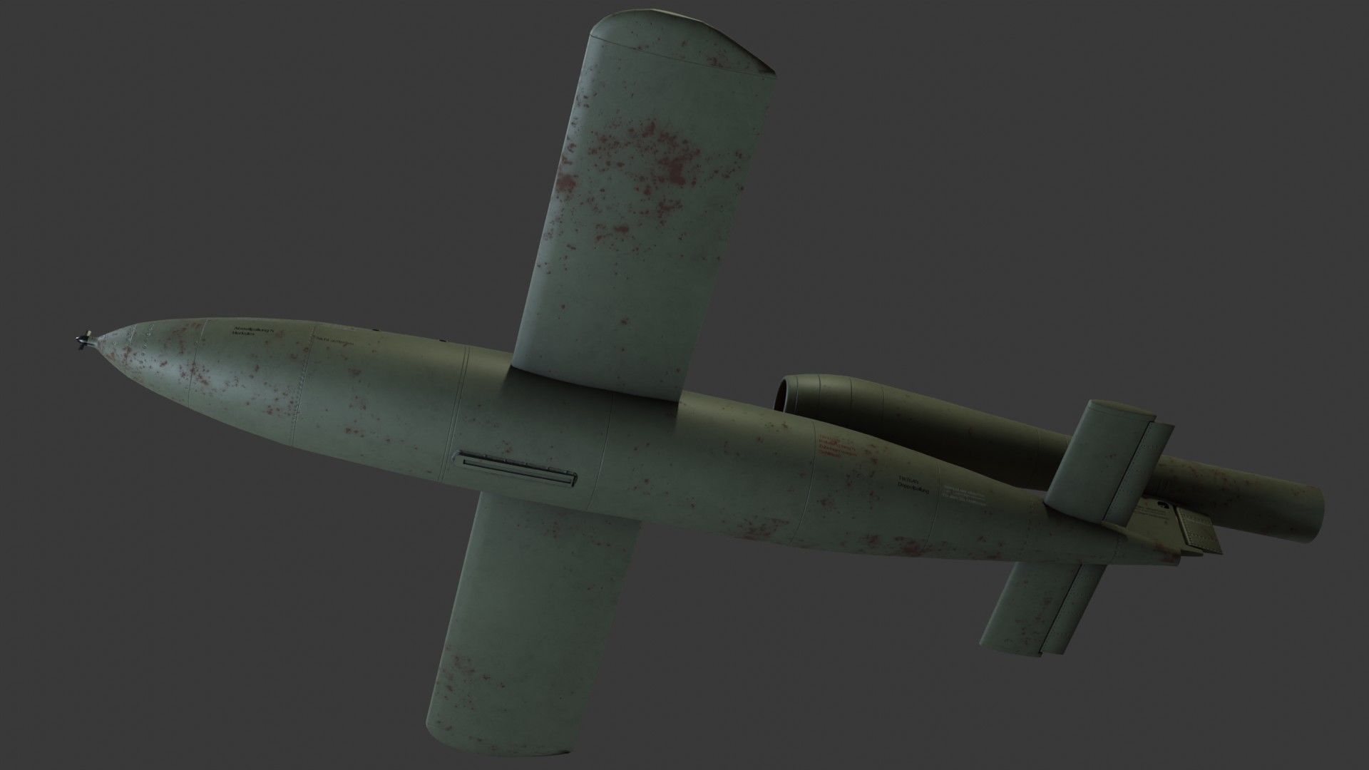 Fieseler Fi 103 V-1 flying bomb or missile Low-poly 3D model_8