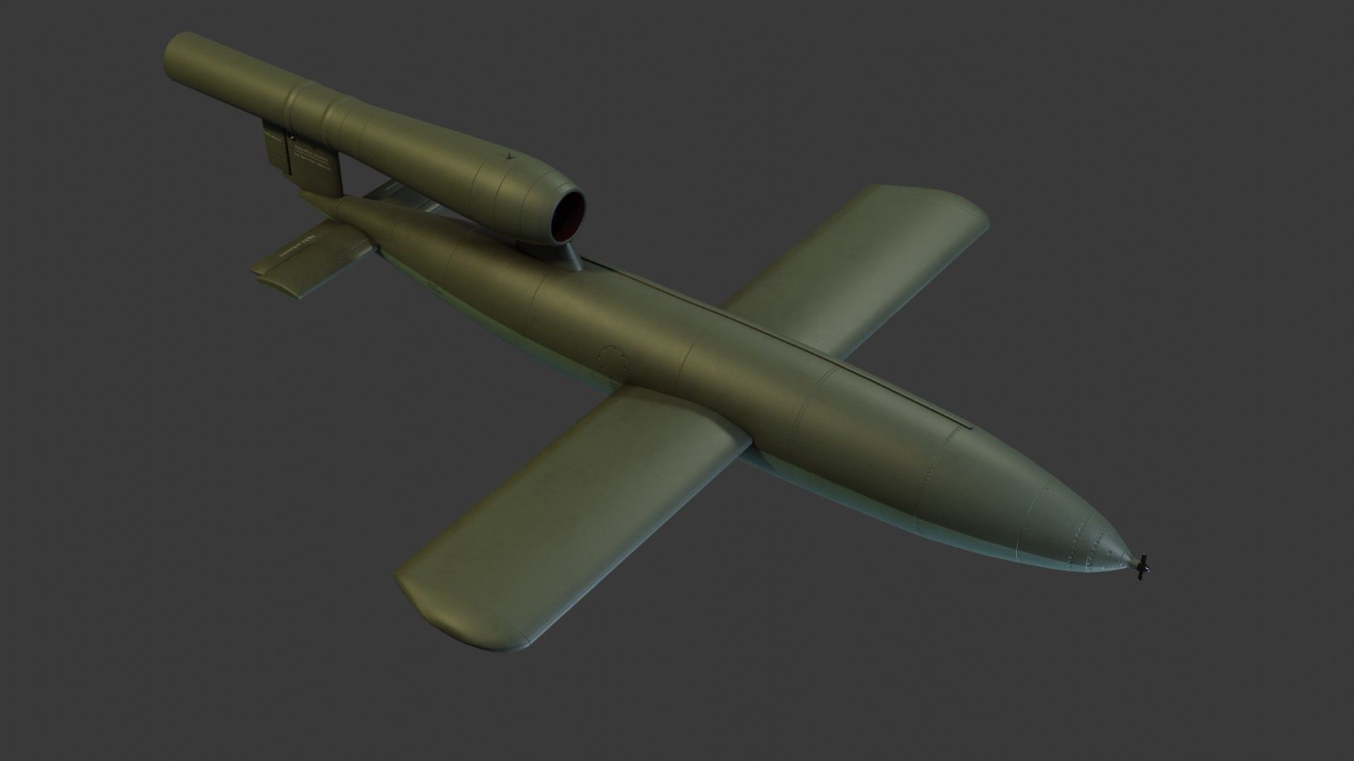 Fieseler Fi 103 V-1 flying bomb or missile Low-poly 3D model_3