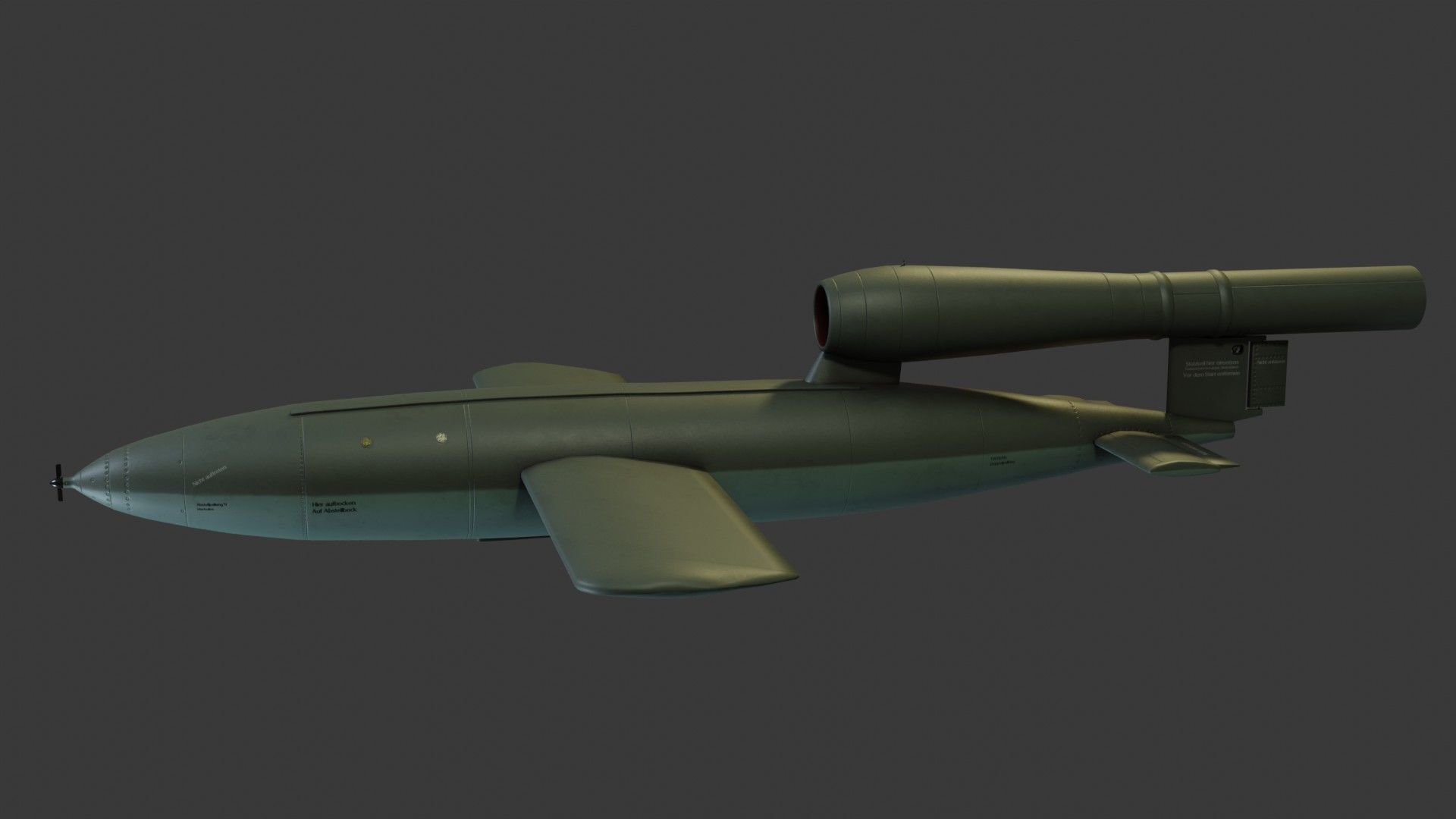 Fieseler Fi 103 V-1 flying bomb or missile Low-poly 3D model_1