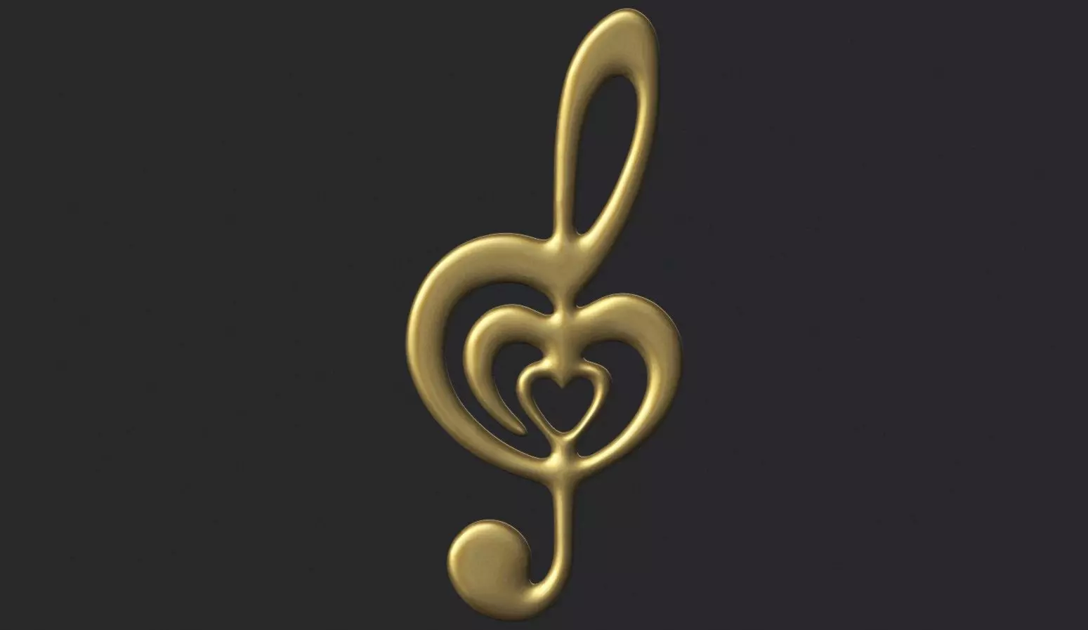 Treble clef 3D print model_0