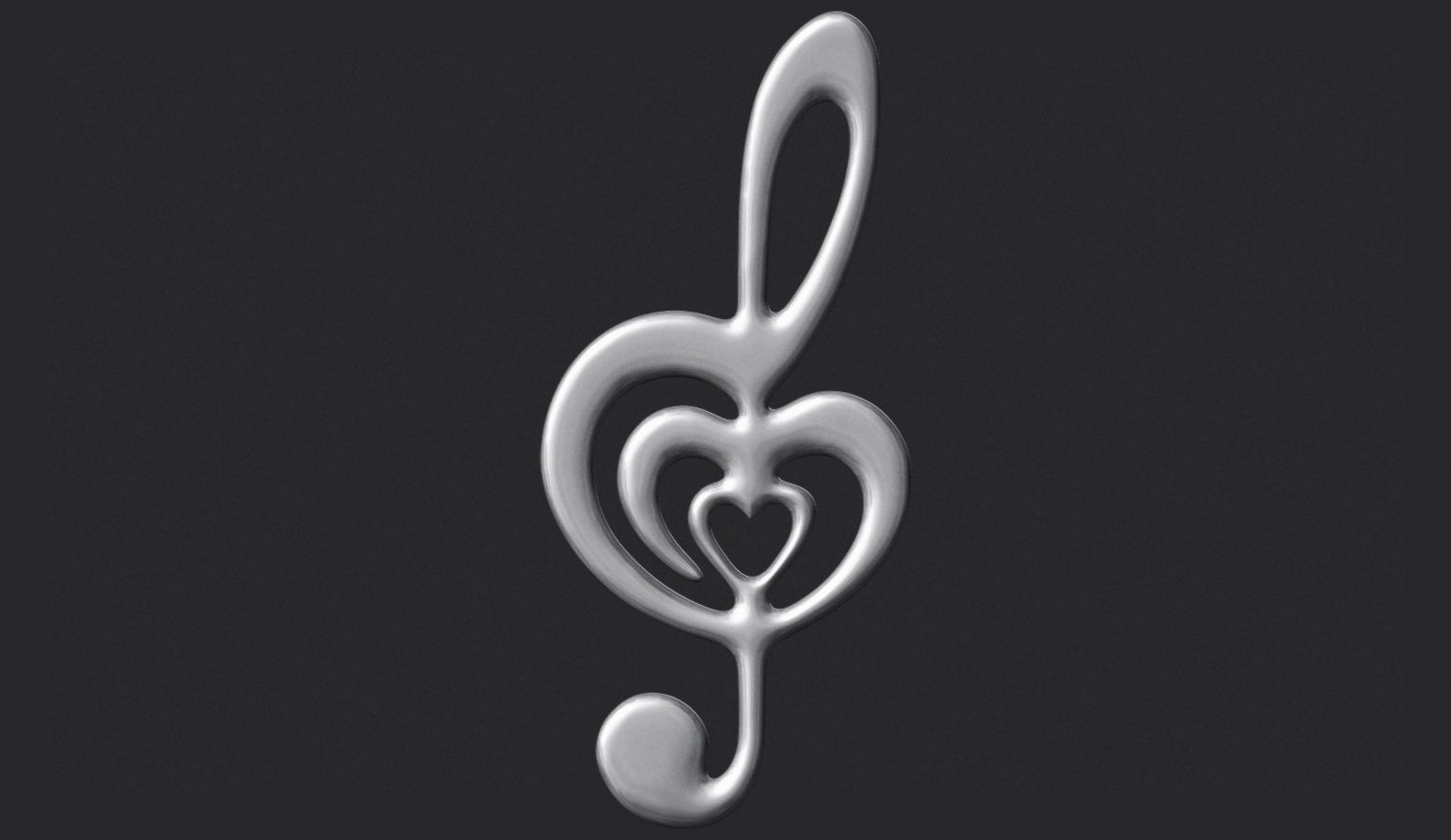 Treble clef 3D print model_1