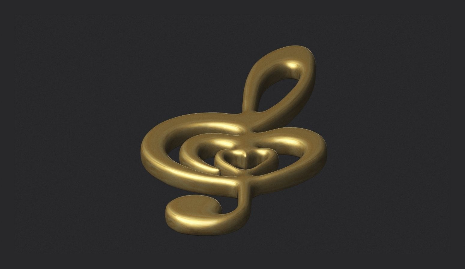 Treble clef 3D print model_5