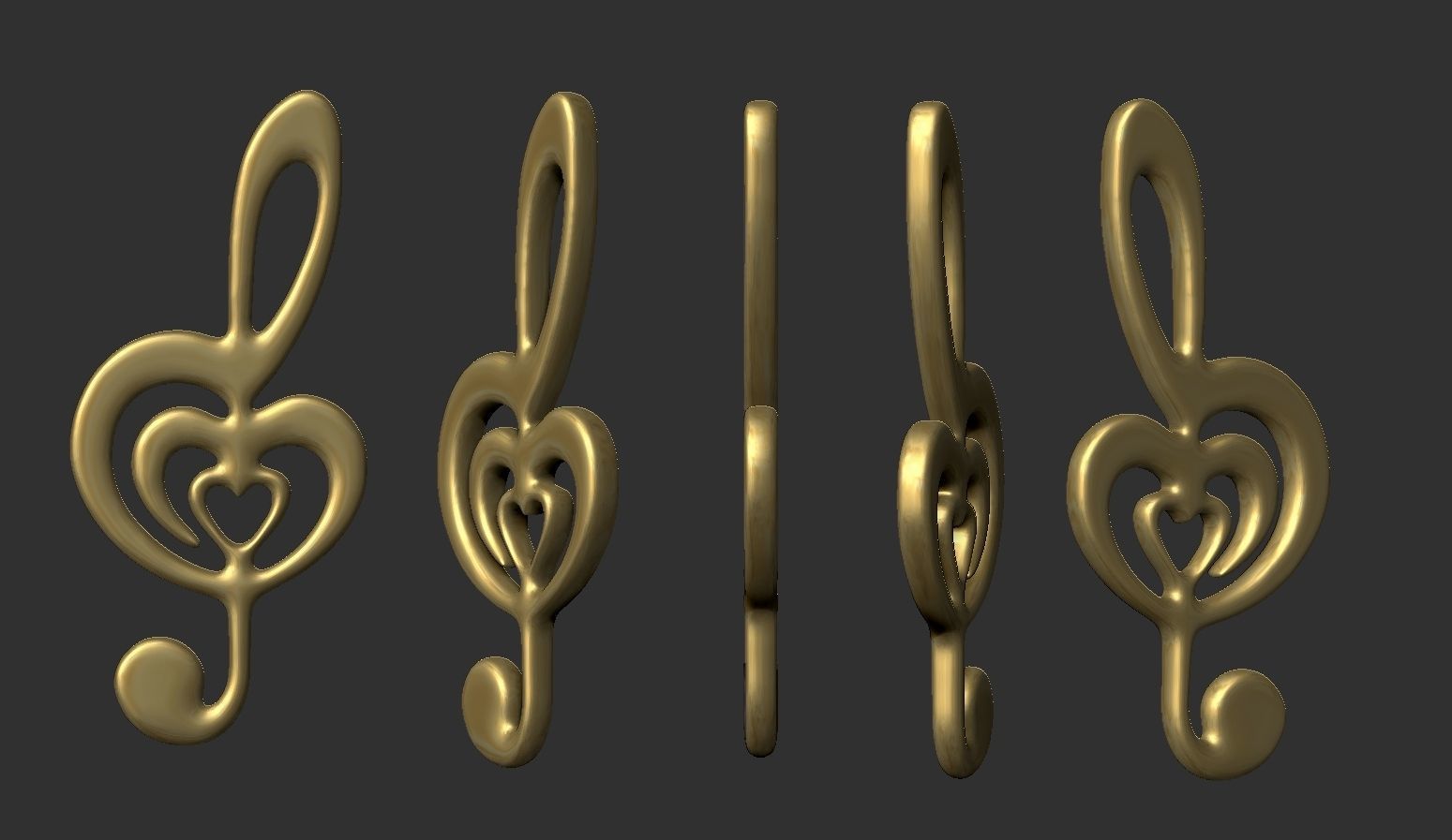 Treble clef 3D print model_6