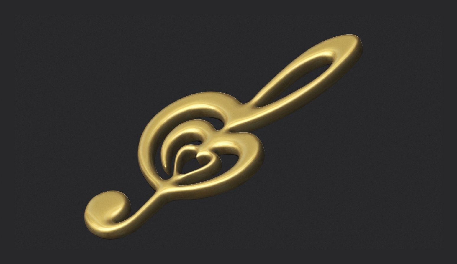 Treble clef 3D print model_3