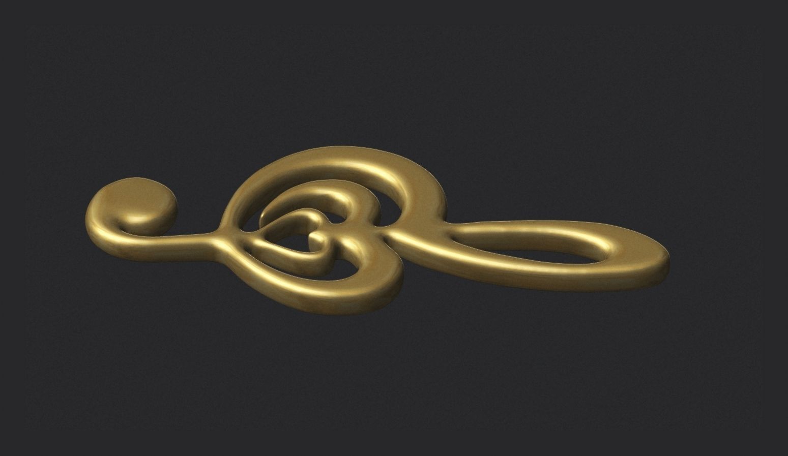 Treble clef 3D print model_4
