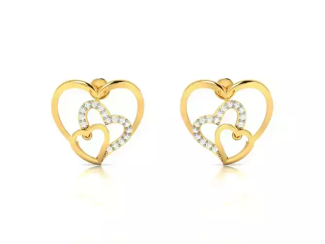 Women Love Heart Earring 3dm STL OBJ FBX Render Details