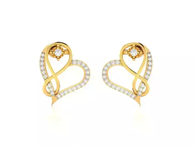 Women Love Heart Earring 3dm STL OBJ FBX Render Details