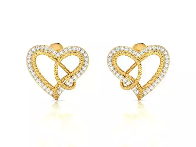 Women Love Heart Earring 3dm STL OBJ FBX Render Details