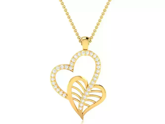 Women Love Heart Pendn 3dm STL OBJ FBX Render Details