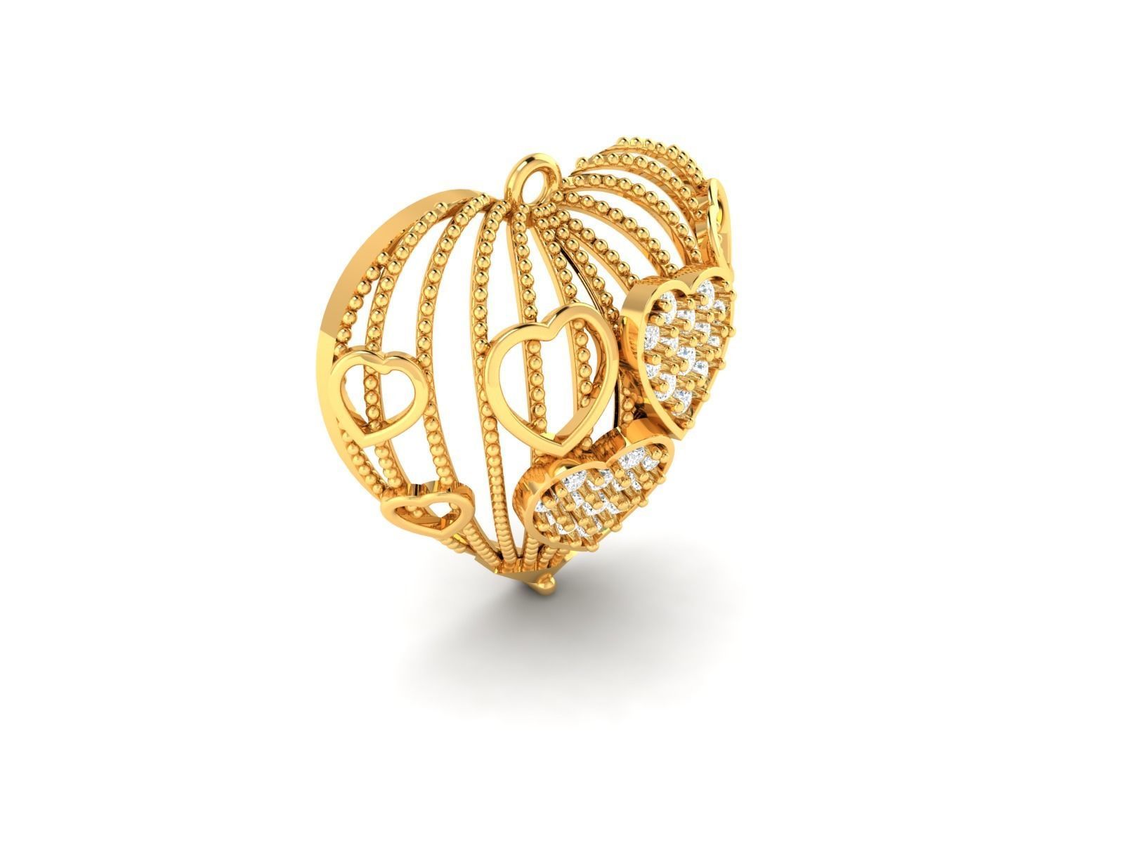 Women Heart Heart 3dm STL OBJ FBX Render Details 3D print model_4