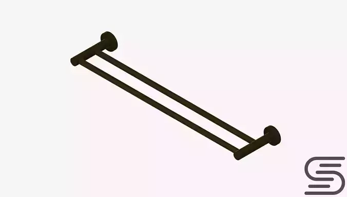 Towel Rail - Double - Luxury - Round - 600 - Round Plate