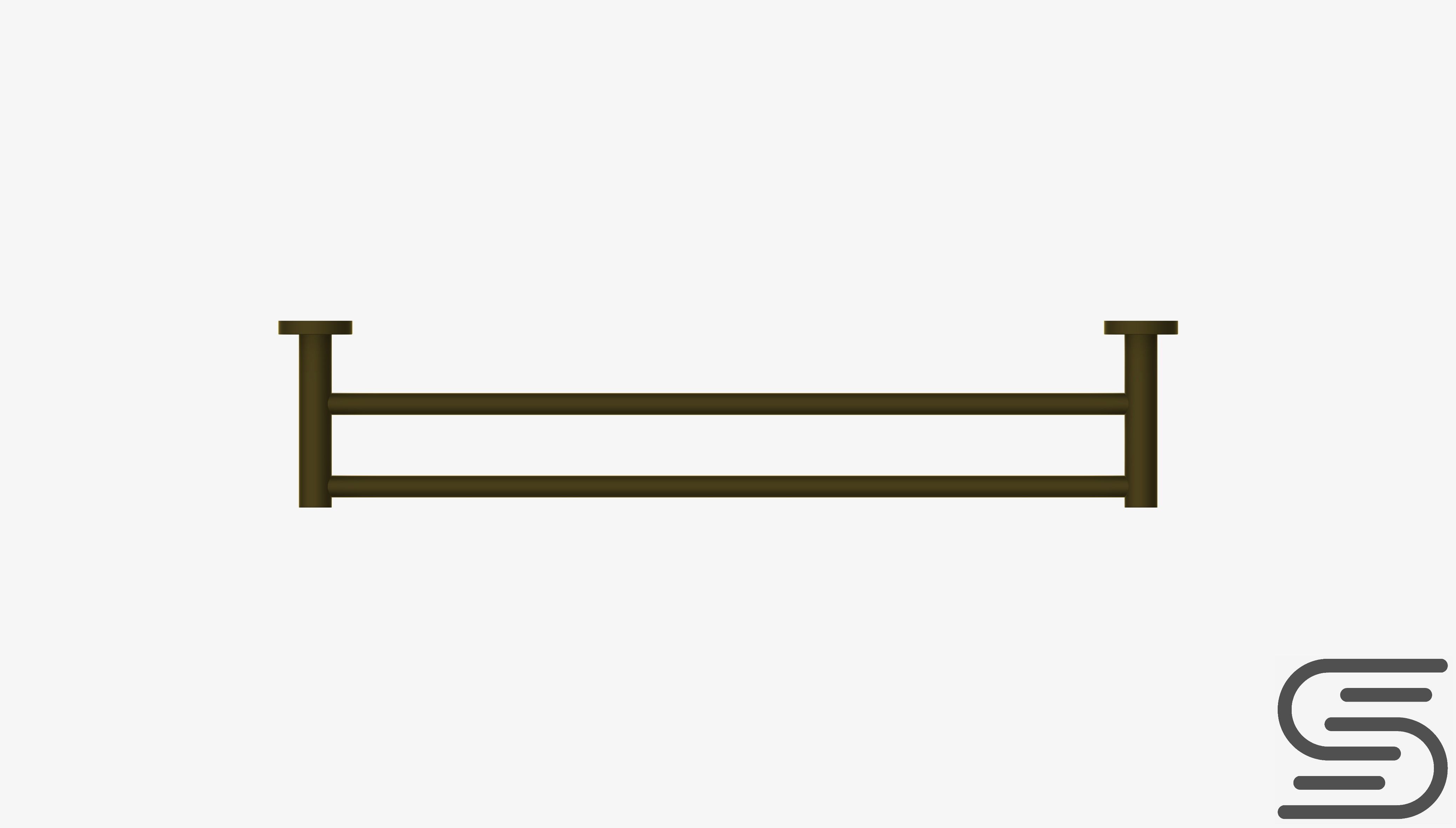 Towel Rail - Double - Luxury - Round - 600 - Round Plate Low-poly 3D model_5