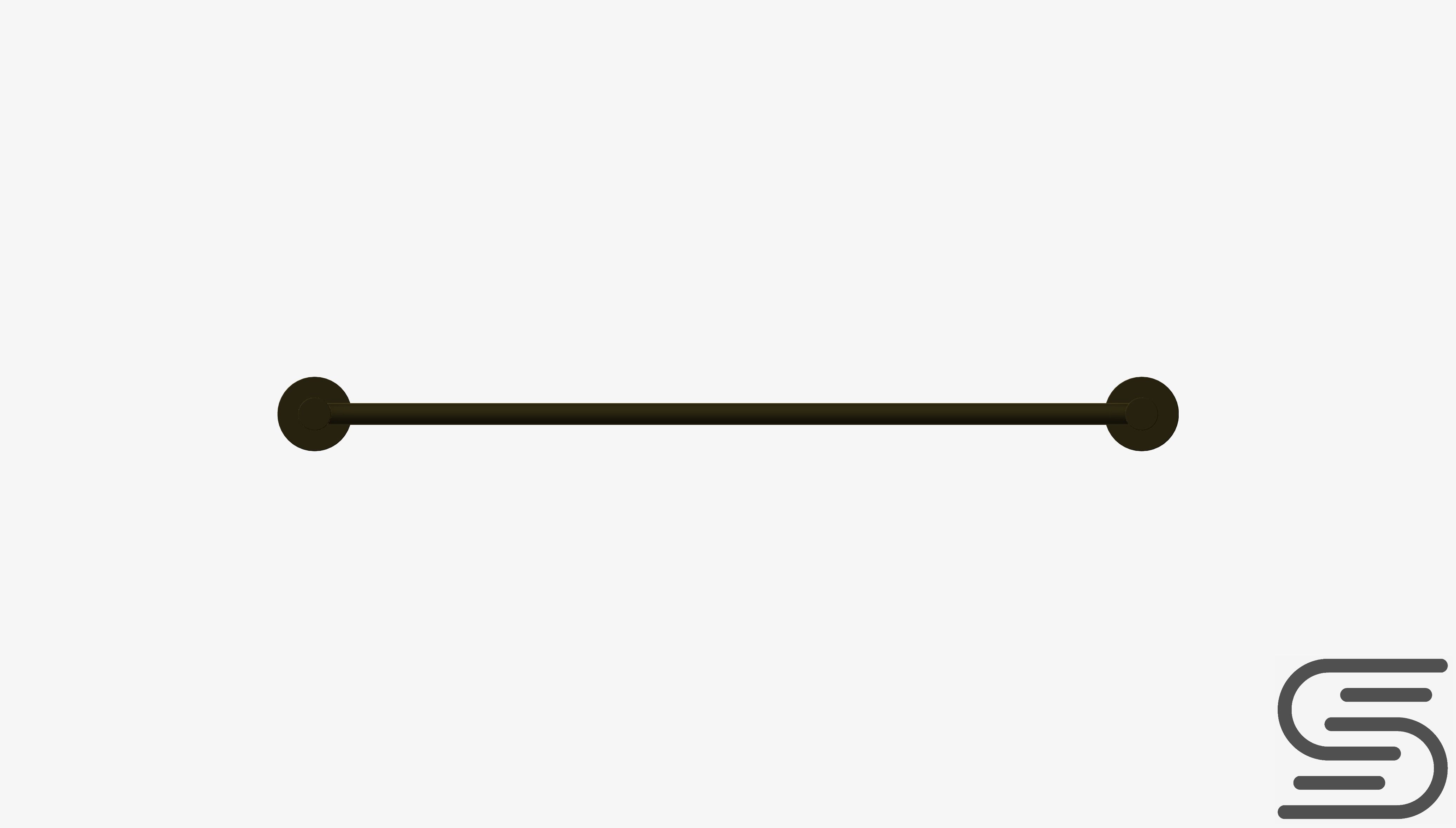 Towel Rail - Double - Luxury - Round - 600 - Round Plate Low-poly 3D model_3