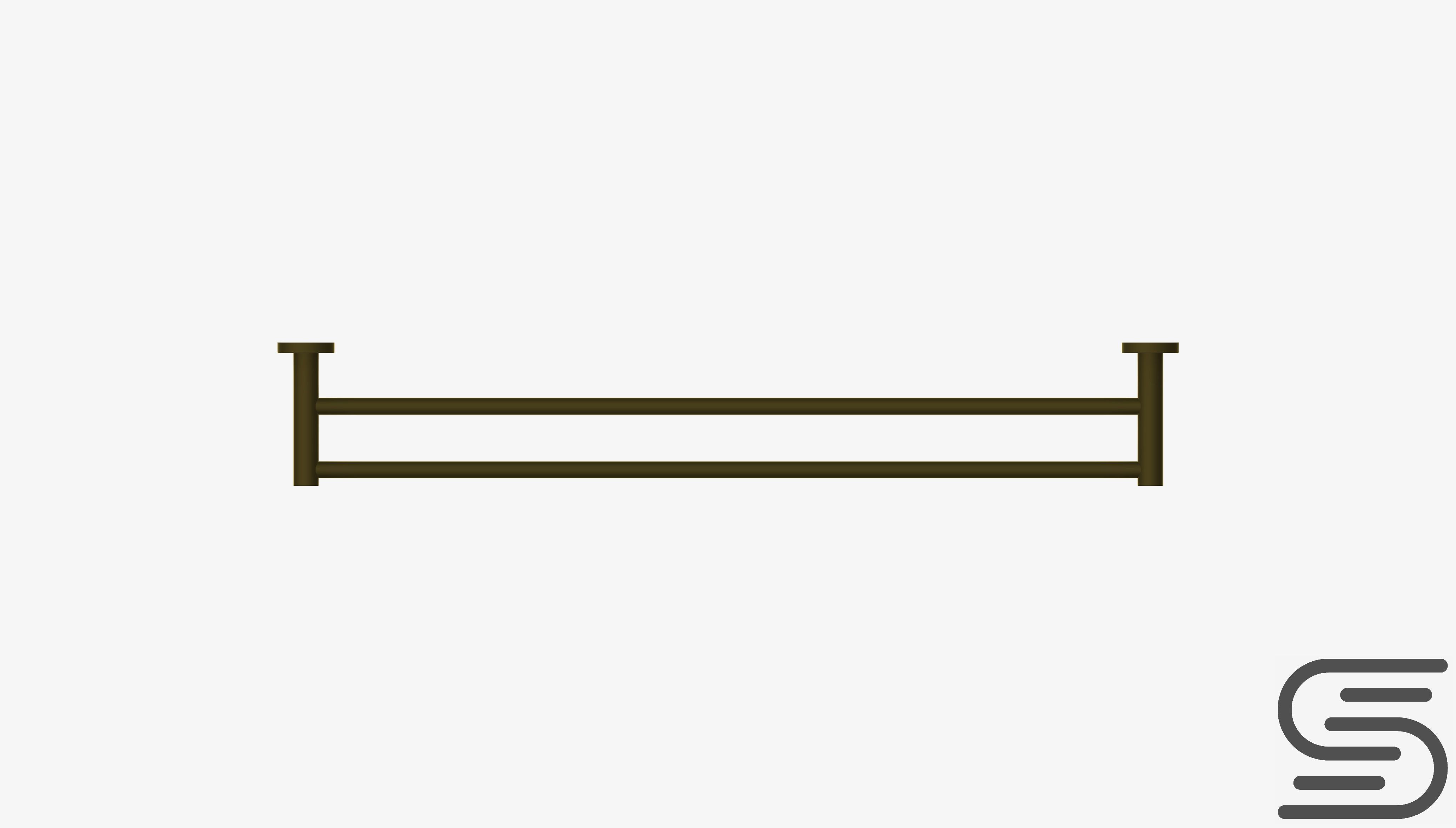 Towel Rail - Double - Luxury - Round - 800 - Round Plate Low-poly 3D model_5