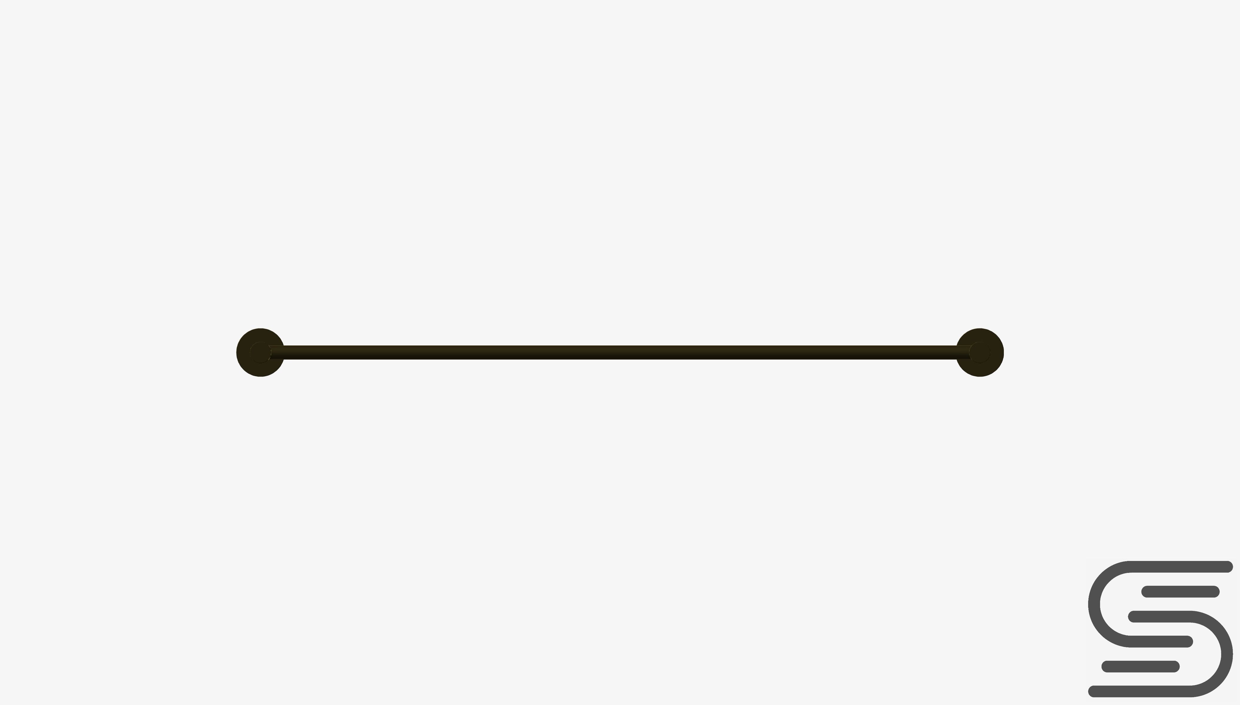 Towel Rail - Double - Luxury - Round - 800 - Round Plate Low-poly 3D model_3