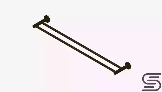 Towel Rail - Double - Luxury - Round - 800 - Round Plate