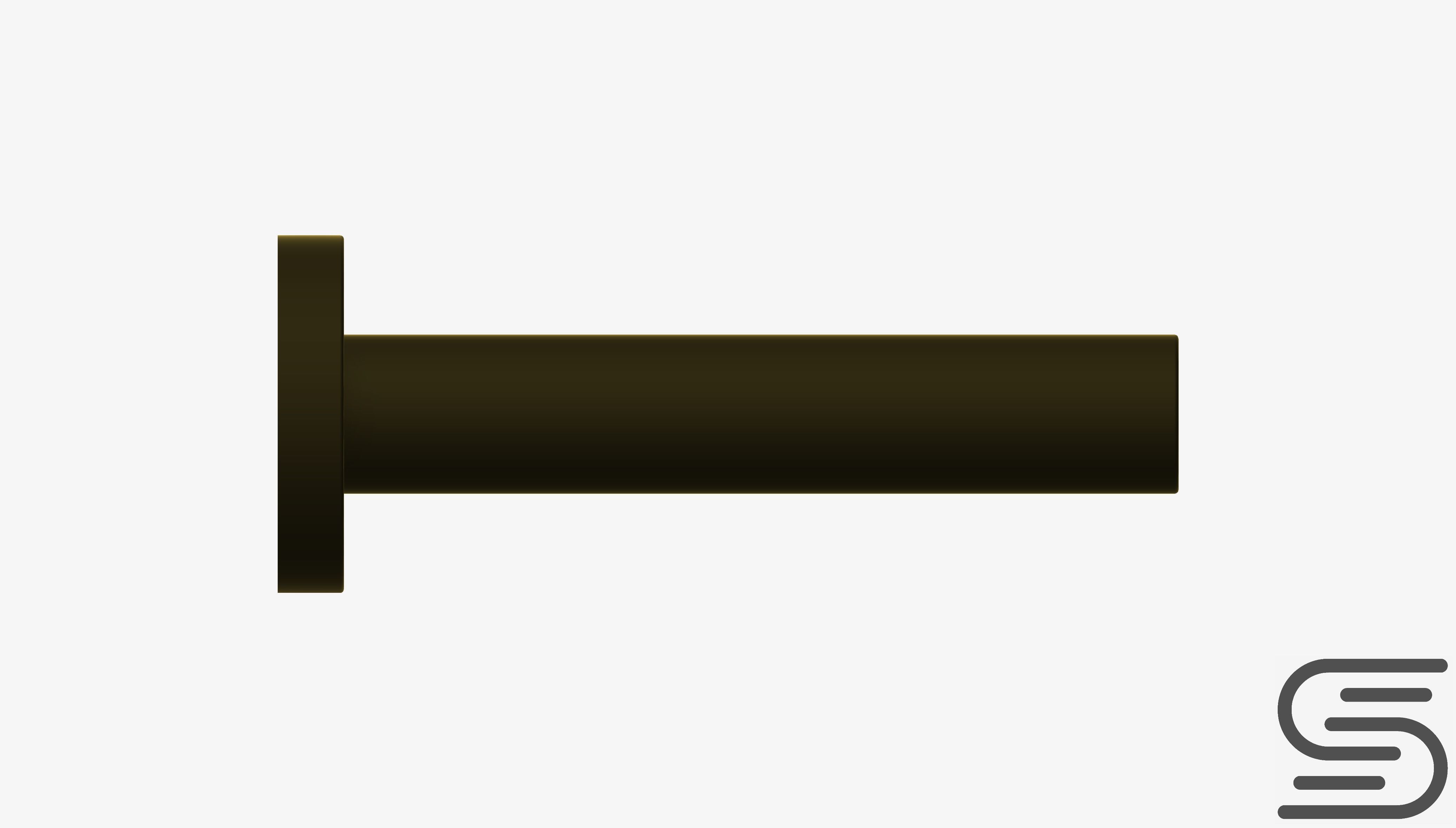 Towel Rail - Double - Luxury - Round - 800 - Round Plate Low-poly 3D model_4