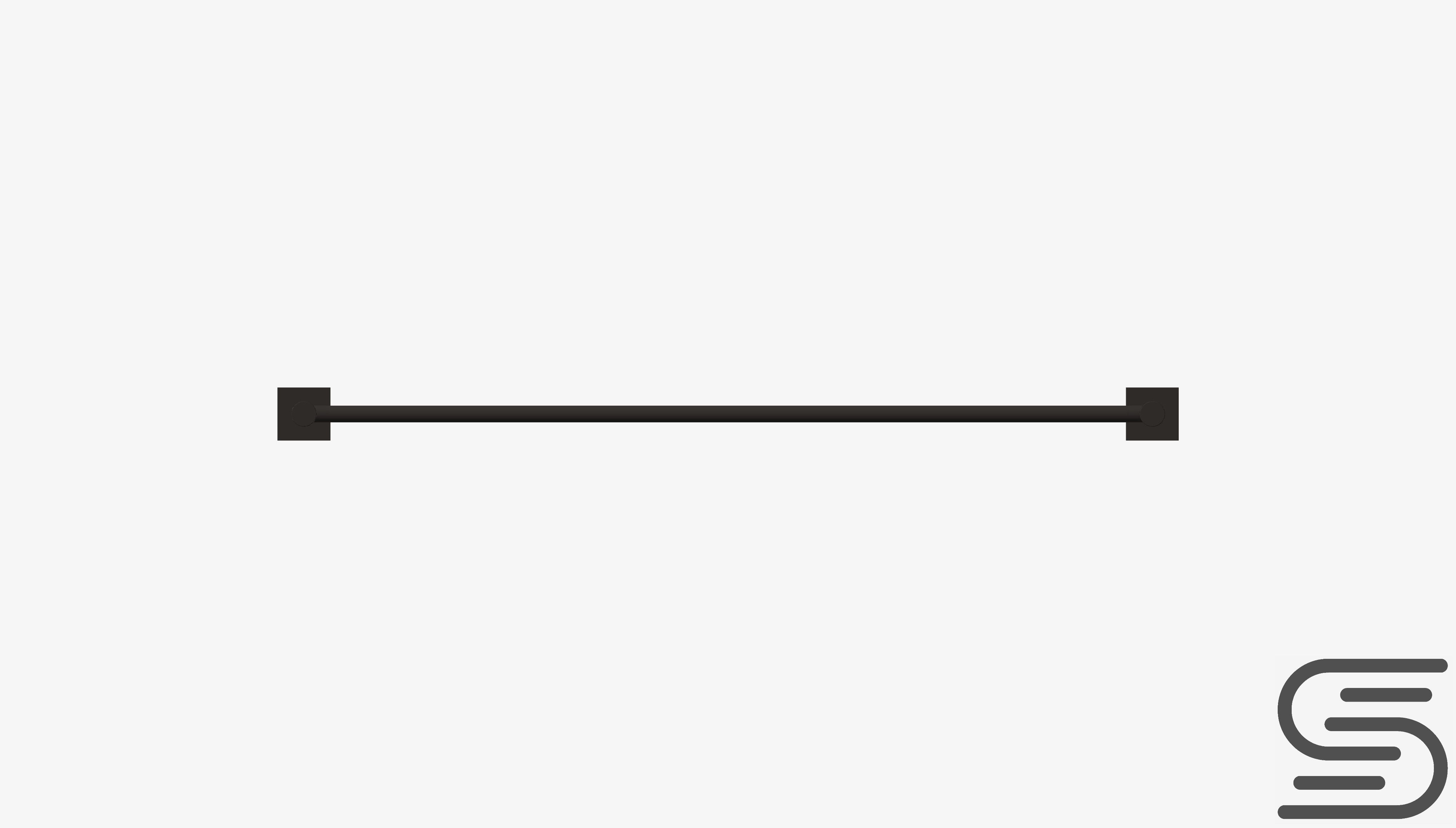 Towel Rail - Double - Luxury - Round - 800 - Square Plate Low-poly 3D model_3