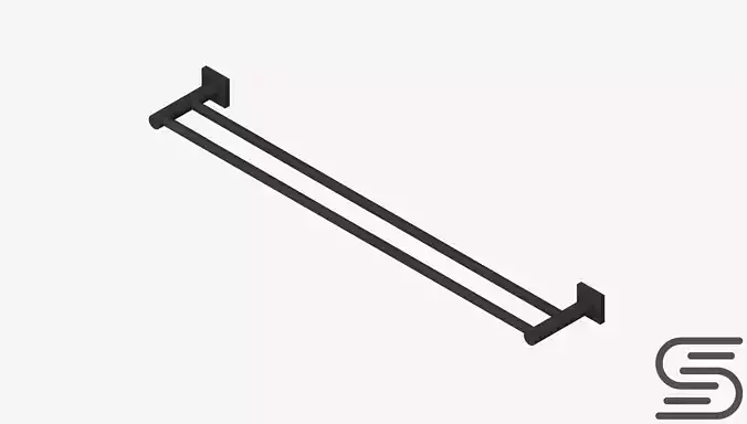 Towel Rail - Double - Luxury - Round - 800 - Square Plate